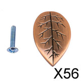 Maxbell 56xTree Leaf Shaped Wardrobe Door Knob Retro Cabinet Door Pull Handle Copper