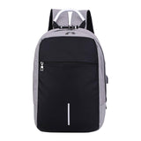 Maxbell Travel Laptop Backpack Stylish with USB Port for College Backpacking Outdoor Light Gray