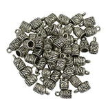 Maxbell 50pcs Tibetan Silver Carved Column End Cap findings fit 4mm or 5mm cord - Aladdin Shoppers