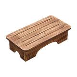 Maxbell Mobility Step Stool Wood Multifunctional Foot Support for Sturdy Home Office Large Brown