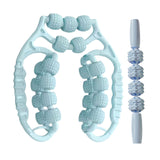 Maxbell Massage Rollers 21 and 4 Wheels Manual Leg Massagers for Travel Outdoor Arms Blue