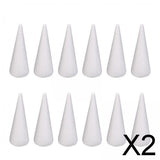 Maxbell 2x12Pcs Craft Foam Cones Christmas Tree Project for Festival Table Centerpiece 9.8cm