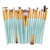 Maxbell Maxbell 20 Pcs/Set Professional Make up Brush Set Beauty Cosmetic Tool Green Gold