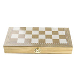 Maxbell Deluxe 11.4x11.4 Inch Chess Checker Backgammon 3 in 1 Wooden Travel Game Set - Aladdin Shoppers