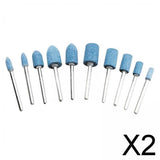 Maxbell 2x10x Cutting Burrs Rotary Files Bits for Die Grinder Metal Woodworking