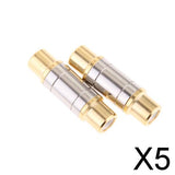 Maxbell 5xSingle RCA Phono Coupler Female to Female Audio Video Connector Adaptor