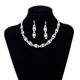 Maxbell Maxbell Bridal Wedding Party Jewelry Crystal Rhinestone Twisted Necklace Earring Set