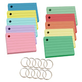 Maxbell 1000Pcs Index Cards with 10 Binder Rings Note Cards for Office Business Home