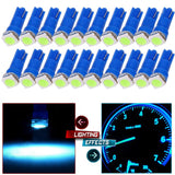 Maxbell Pack of 30 T5 5050 1SMD /5SMD Ice Blue Dashboard Gauge LED Wedge Bulb Lights