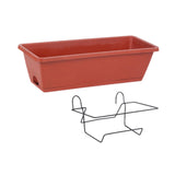 Maxbell Balcony Planter Outside Yard Decoration Hanging Flower Pot for Railing/fence Red