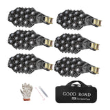 6Pcs Tire Chains Heavy Duty Sedans Muddy Road Easily Fit Portable Snow Chains Black