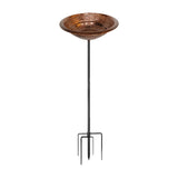 Maxbell Bird Bath Decorative Metal Easy Installation Birdfeeder for Lawn Garden Home