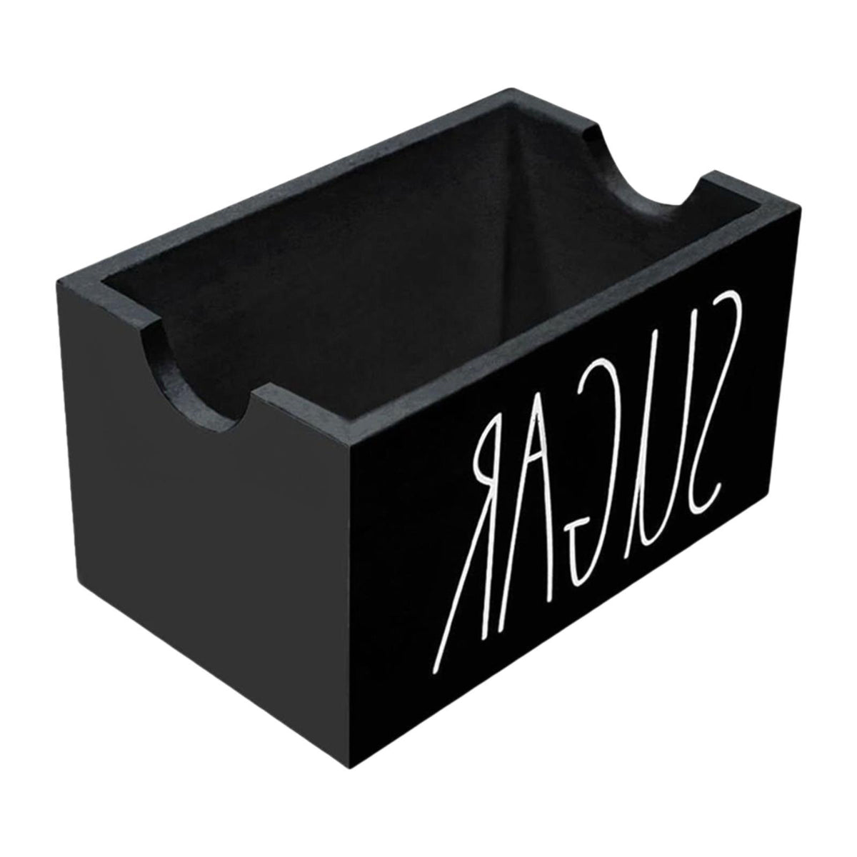 Maxbell Sugar Packet Holder Display Wood Sugar Packet Container for Pantry Home Desk Black