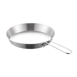 Maxbell Stainless Steel Camping Fry Pan Folding Handle Lightweight Portable Cookware 12cm