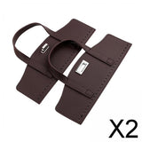 Maxbell 2xCrochet Bag Handles with Twist Lock Bag Accessories with Holes Purse Handles Brown