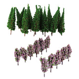 Maxbell Model Trees w/ Pink and Green Flowers Pagoda Trees Train Railroad Scenery