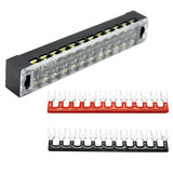 Maxbell 15x600V 15A 12 Positions Barrier Strips Dual Row Screw Electric Terminal Blocks