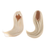 Maxbell 2 Pieces 1/3 BJD Dolls Wig Long Straight Hair for Dollfie DIY Light Gold