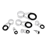 Maxbell 14Pcs Ceramic Ring Eyes Fishing Rod Tip Guides Free Stainless Steel Frame