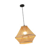 Maxbell Bamboo Woven Pendant Lamp Rustic Weave Ceiling Light for Kitchen Porch Hotel Style D