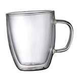Maxbell Maxbell Double Walled Glass Coffee Mug Modern with Handle for Smoothies Juice Yogurt 350ml
