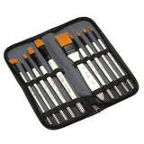 Maxbell 10 Pieces High Grade Paint Brush Set Includes Zipper Carrying Case Round Pointed Tip Flat Nylon Hair Brushes for Acrylic, Oil, Watercolor and Gouache - Aladdin Shoppers