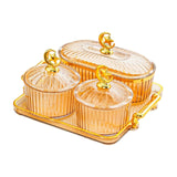 Maxbell Dried Fruit Snack Serving Plate Appetizer Plate for Kitchen Room Home amber M