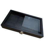 Maxbell Brooch Organizer Honored Medallion Storage Box for Anklets Keepsake Trinkets Black 37.5x22x5.5cm
