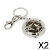Maxbell 2xHandbag Hook Hanger Bag Holder Butterfly Pattern with Key Ring