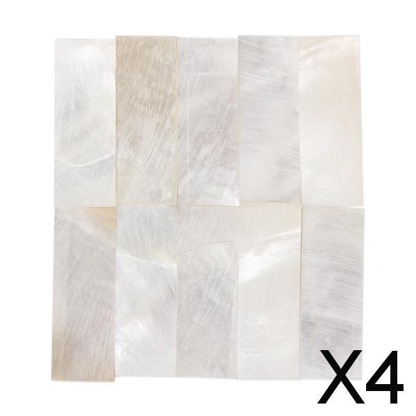 Maxbell 4x10pcs inlay material White shell blanks size 36 x 12 x 1.0mm