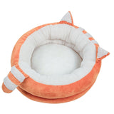 Round Warm Bed Sleeping Dog House Kennel Puppy Cushion Pad Kitten Basket S Orange - Aladdin Shoppers