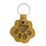 Dog Cat Paw Shaped Keychain Cute Cat Hair Storage Holder for Pet Lovers Gift yellow