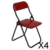 Maxbell 4x1/6 Scale Foldable Chair Toy for Soldiers Action Figure Body Accessory red
