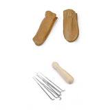 Maxbell 7 Felting Needles Wooden Handle Holder + Finger Protectors Wool Felt Craft Tools