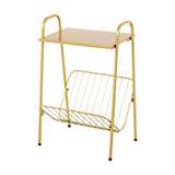 Maxbell Metal Side Table Modern Indoor Plants Holder for Bedroom Balcony Small Space Gold