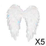 Maxbell 5xAngel Wings White Dress up Fairy Wings for Fashion Show Holidays Photo Props 45cmx45cm