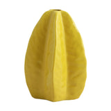 Maxbell Ceramic Flower Vase Decor Starfruit Shaped Unique for Bedroom Desktop Office Yellow