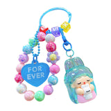 Maxbell Beaded Keychain Backpacks Accessories Wristlet Keyring for Adults Women Gift Blue