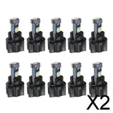 Maxbell 2x10 Pieces Car T5 3030 Instrument Panel 3LED Light for Twist Socket Ice Blue