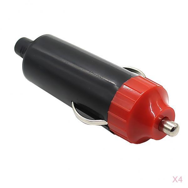 Maxbell 4pcs 12V Universal Male Car Cigarette Lighter Socket Plug Connector Adaptor