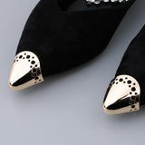 Fashion Metal Shoes Accessories DIY Metal Pointed Shoe Charm Gold design 1