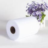 Maxbell 6" 100 yards Tulle Roll Wedding Party Decoration Gift Wrap Craft Bow White