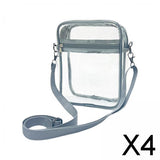 Maxbell 4xClear Crossbody Bag Clear Purse Bag for Travel Outdoor Sports Events Gray Large