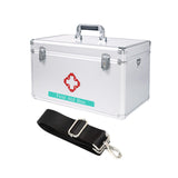 Maxbell Lockable First Aid Cabinet Box with Shoulder Strap for Home with Top Handle 45x27x27cm