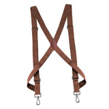 Maxbell 2xMens Womens Suspender X Shaped Elastic Straps Hook Suspenders Adjustable Brown