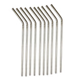 Maxbell 20 Pieces Reusable Metal Stainless Steel Drinking Straws Curved for Cups