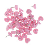 Maxbell 100 Pieces Heart Shape Push Pins Drawing Pins Office Thumbtack Red Pink