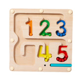 Maxbell Color Bead Maze Wooden Magnet Puzzle Boards Fine Motor for Preschoolers Gift Number Maze