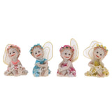 Maxbell 4 Pcs Resin Garden Ornaments Miniature Sitting Flower Fairy Table Decoration