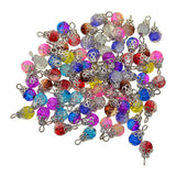 Maxbell 200 Pieces Glass Bead Charms Floral Gems Pendants For Jewelry Making DIY